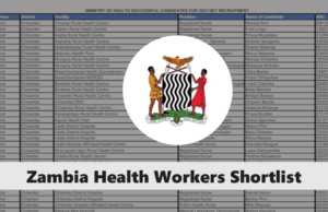 2024 recruitment of health workers in Zambia PDF download